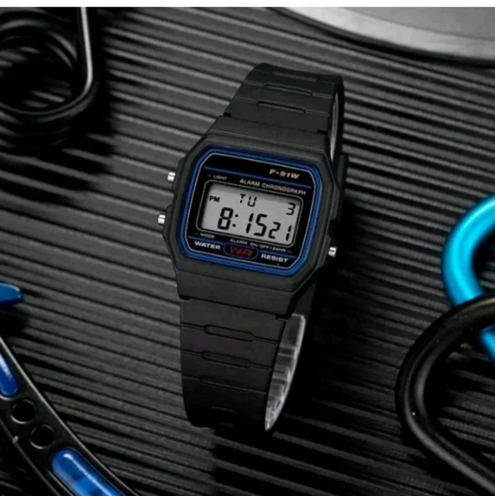 Digital Sport Watch - Black with Blue Accents